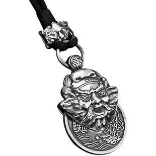 复古转运护身山鬼花钱钟馗项链男女霸气挂饰乾坤八卦吊坠平安挂件