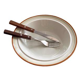 安木良品 韩国ins极简风格高温陶瓷线条草帽汤盘碗马克杯餐具套装