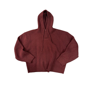 Aurocean 一年一度红色羊毛衣 元气少年感宽版廓形连帽保暖针织衫