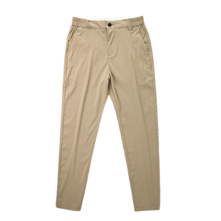 冰丝直筒休闲裤子男款夏季薄款宽松潮牌男裤弹力卡其色九分裤男士