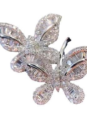 双蝴蝶戒指女气质网红个性食指戒