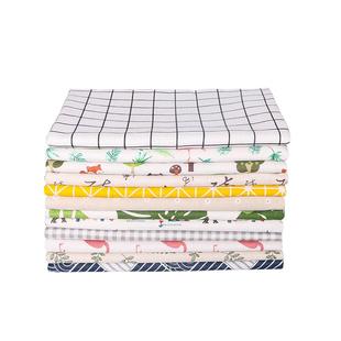 棉麻布料 格子布零头布ins风背景布挂布窗帘沙发桌布布头清仓处理