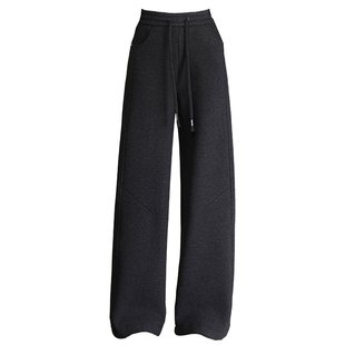 郑州女裤2025新款高端品牌显瘦阔腿中年加绒加厚妈妈羊羔毛冬季