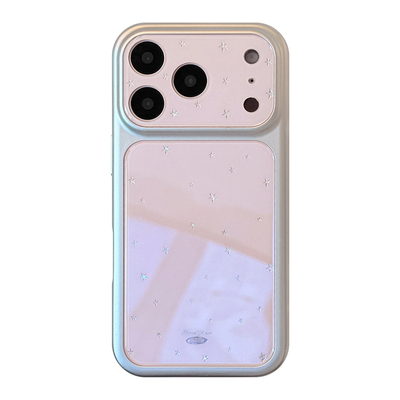 银框渐变鎏金星星手机壳适用iPhone17ProMax高颜值新款苹果16粉色奶白双配色13简约仙气少女亮面14全包防摔15