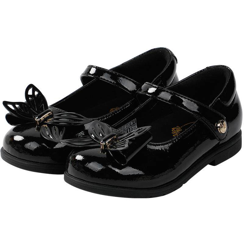 Dr.Kong江博士童鞋春秋圆头公主鞋礼仪鞋宝宝演出黑色女童皮鞋