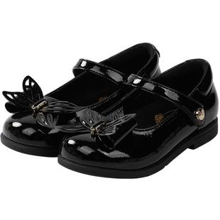 Dr.Kong江博士童鞋春秋圆头公主鞋礼仪鞋宝宝演出黑色女童皮鞋