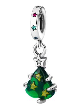 潘家珠子圣诞树吊坠S925纯银