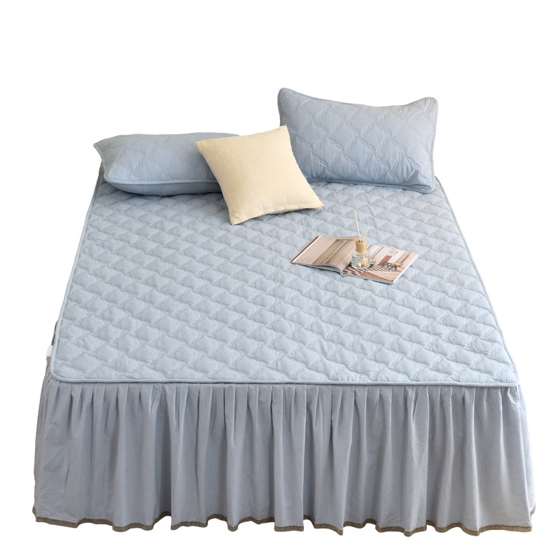A类全棉床裙单件2025新款高端纯棉水洗棉夹棉防滑床罩套四季通用