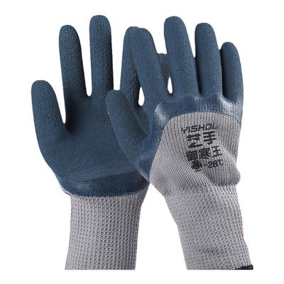 冬季加厚加绒手套劳保工作防寒耐磨防滑户外作业干活橡胶乳胶分指