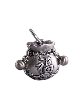 足银吊坠空心福袋钱袋女款银挂件