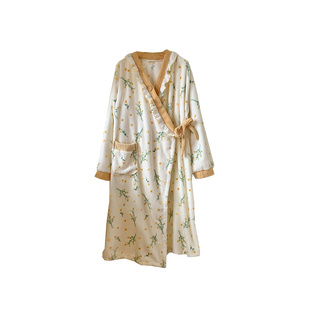 生产妇待产裙冬入院进产房分娩法兰绒月子服哺乳孕妇超长睡裙套装