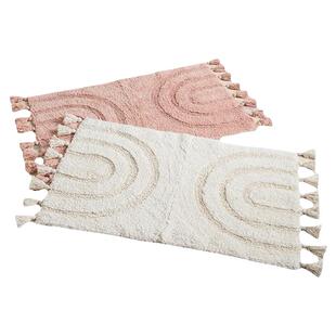 手工全棉流苏地垫卧室门垫床边毯浴室吸水防滑脚垫卫生间厨房地毯