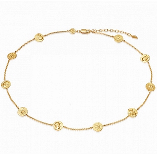 葡萄牙Boheme复古金币头像锁骨链浮雕罗马硬币项链ins网红混搭