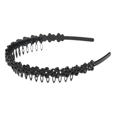 老年人发卡奶奶带齿经典黑色刘海