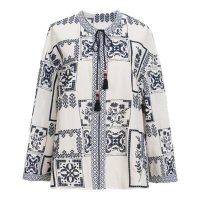 曼加塔【花画儿】春夏新中式国风百搭系带休闲开衫外套4X280132