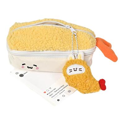 可爱卡通炸虾笔袋三文鱼文具