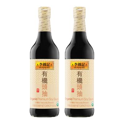 【百补】李锦记有机头抽酿造酱油500ml*2瓶家用调味炒菜凉拌