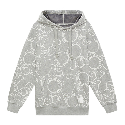 秋冬卫衣连帽印花美特斯邦威