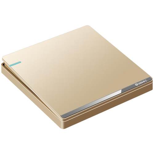 国际电工86型开关插座面板家用墙壁暗装金色一开带五孔16A空调usb