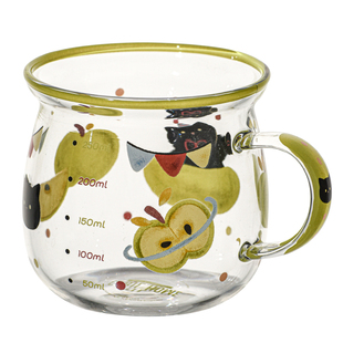 可爱玻璃杯牛奶杯带刻度可微波炉加热早餐杯家用高硼硅水杯子女生