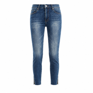 代购Mother denim开叉牛仔女修身小脚紧身提臀显瘦高腰九分铅笔裤