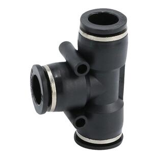 气动快速接头PE4黑色T型塑料三通6变径8气管12快插软管10三插16mm