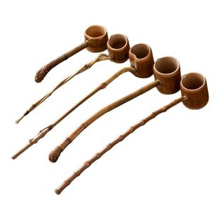 竹根长柄茶勺舀茶勺子水勺竹鞭酒提子舀水勺水瓢竹制打酒勺净手勺