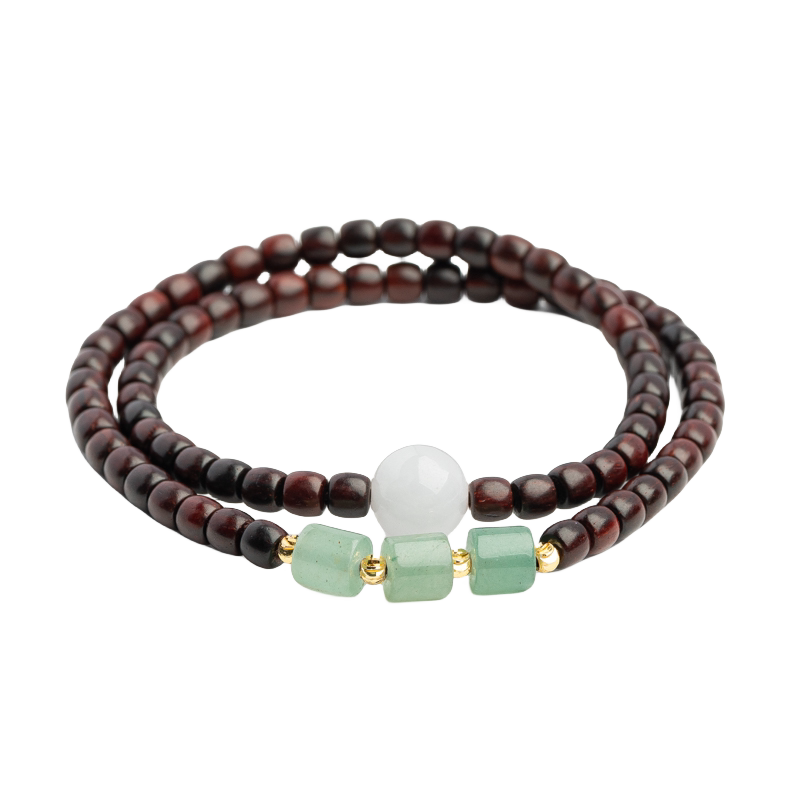 仙源印度小叶紫檀4*4mm直切双圈手串