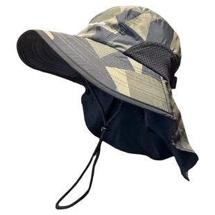 儿童渔夫帽子夏季薄款迷彩防晒遮阳太阳大帽檐小男孩户外徒步登山
