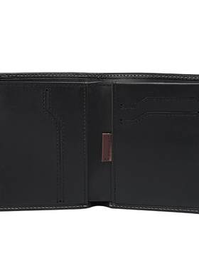 note sleeve定制短款抽条钱包头层真皮竖款超薄青年钱夹小钱包
