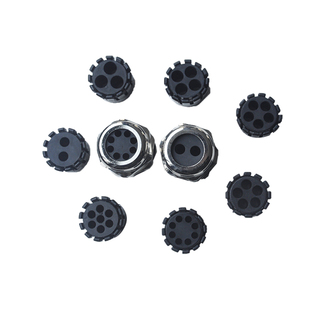 蓝江LAND 四孔防爆金属防水电缆锁紧接头铜镀镍格兰头固定填料函