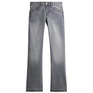 HM女装牛仔裤冬季微紧身牛仔裤堆堆裤低腰喇叭裤1293853