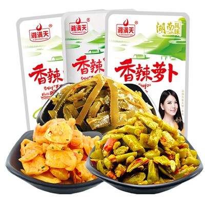 湘满天 香辣酸豆角干脆萝卜藕片海带下饭菜豇豆零食酱泡榨菜小吃