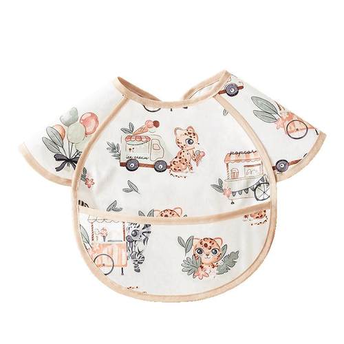 婴儿吃饭围兜儿童防水防脏男女无袖宝宝辅食饭兜秋冬喂饭围嘴罩衣