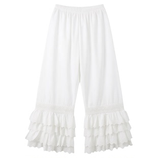 Sweet style four-layer lace wide-leg pants甜美四层花边阔腿裤