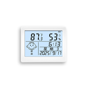 电子数显温湿度计室内家用婴儿时钟壁挂式迷你温度精准温度表显示