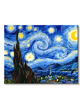 DIY解闷手工星空数字油画