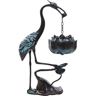 纯铜悬挂仙鹤倒流香炉