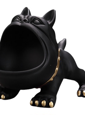 简约现代法斗犬玄关钥匙收纳摆件