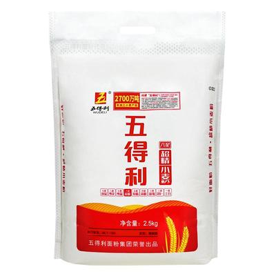 【五得利面粉】六星超精小麦粉2.5kg/高端强筋6A麦芯粉5斤包邮