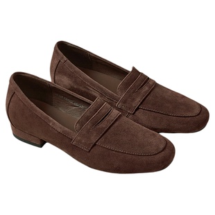 西村名物真皮乐福鞋女2026春季新款一脚蹬豆豆鞋软底舒适深口单鞋