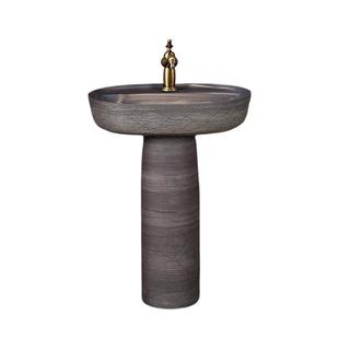 户外庭院立柱盆洗手盆阳台室外立柱式洗脸盆民宿一体落地式洗手台