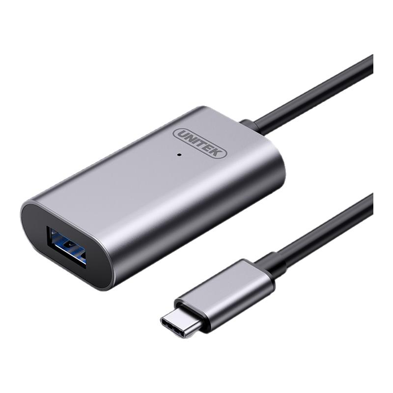 优越者(UNITEK)Type-C信号放大延长线 USB-C3.1数据连接线延长器 适用于任天堂switch电脑ns铝合金5米 U304A