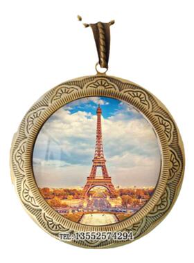 复古纯铜可以定制照片的项链