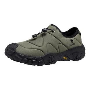 骆驼男鞋冬季加绒加厚保暖一脚蹬雪地靴防泼水防滑防寒休闲棉鞋子