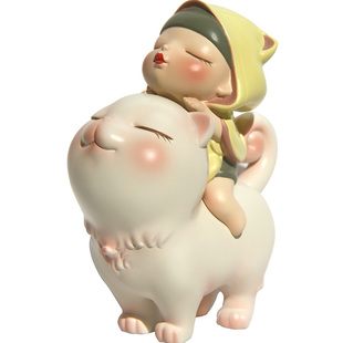 白夜童话汽车载饰品摆件治愈办公室装饰创意生日桌面小摆件女礼物