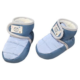 冬季婴儿棉鞋子男女宝宝步前鞋加绒加厚不掉软底保暖鞋0-6-12个月