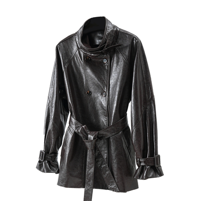 2026春秋新款真皮皮衣女皮风衣