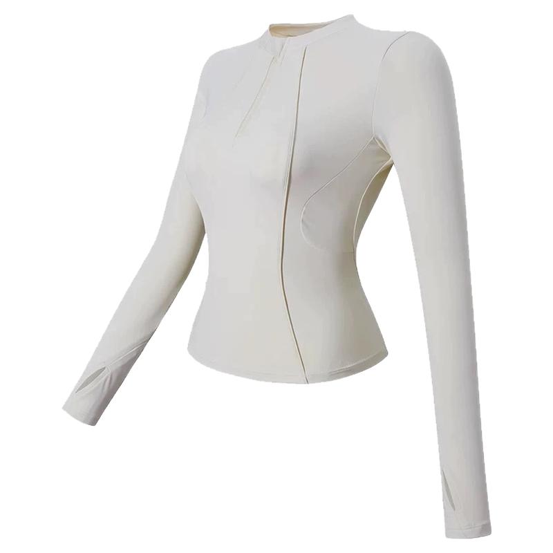 秋冬半拉链瑜伽服女修身运动上衣