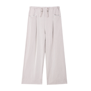 孕妇裤子夏季薄款外穿2026新款无托腹阔腿裤小个子孕期九分裤夏天